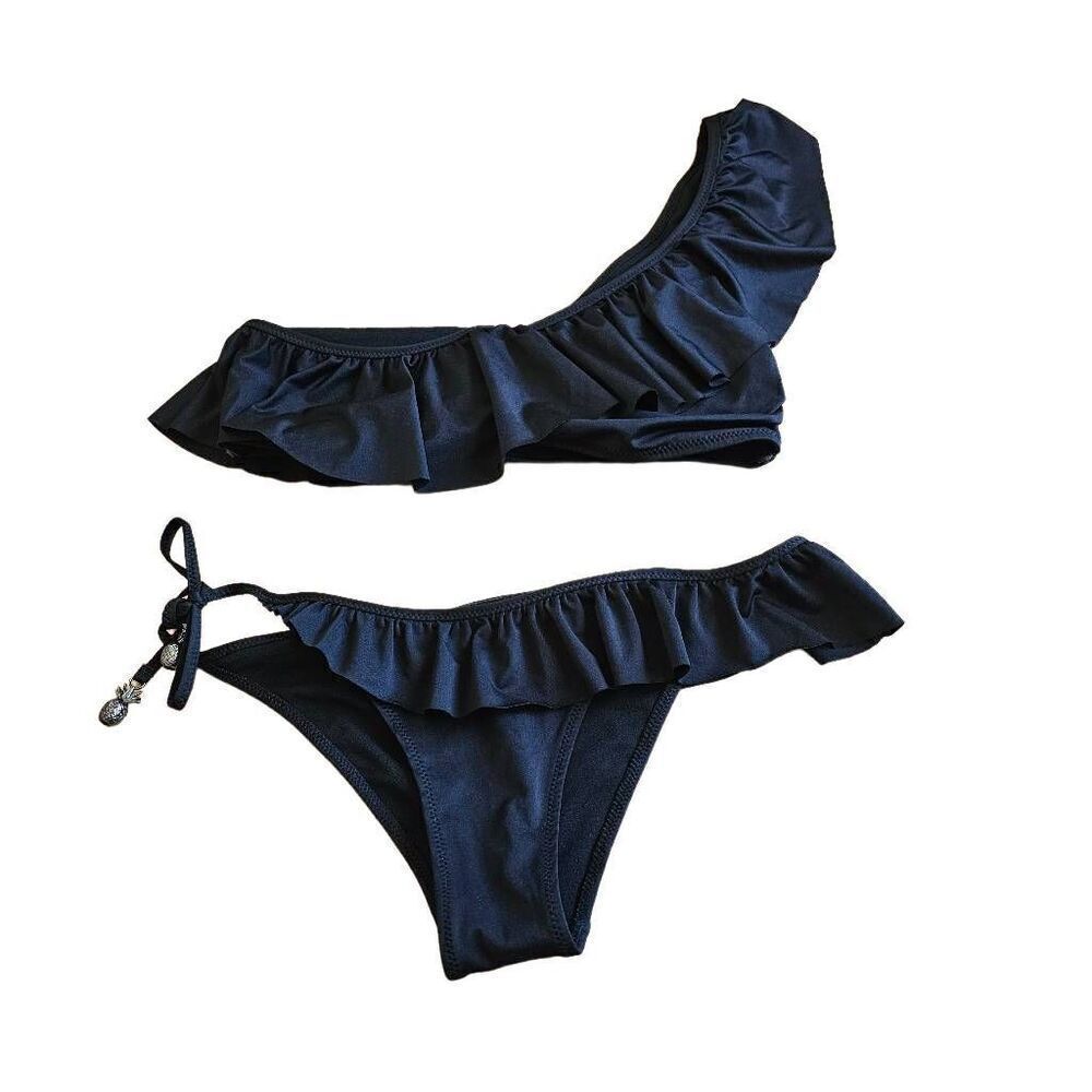 H&M top size 10 bottom Sz 4 black pineapple 2 pc swim set